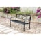 Gardenised Steel Outdoor Patio Garden Park Seating Bench with Cast Iron Scrollwork Backrest, Front Porch Yard Bench Lawn Decor QI003772 - alternate 2